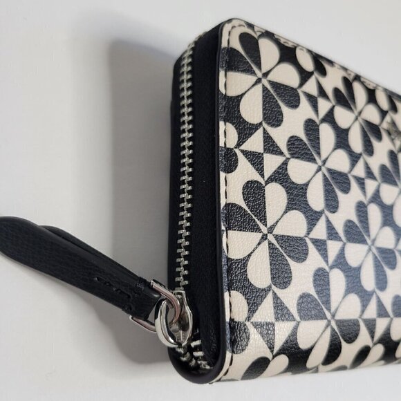 Kate Spade❤️last one❤️Large Continental Wallet Black and White Zip around NWOT - Picture 5 of 14